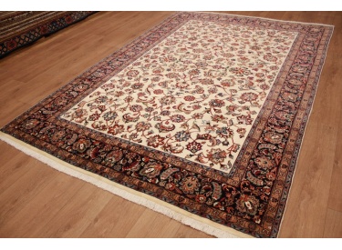 Persian carpet Mashhad with silk 297x198 cm Beige