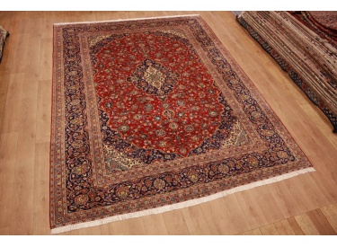 Persian carpet Kashan pure wool 395x295 cm Red