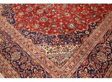 Persian carpet Kashan pure wool 395x295 cm Red