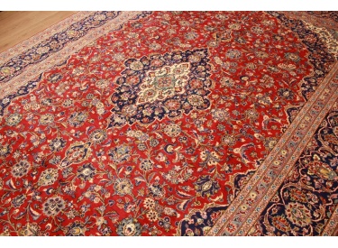 Persian carpet Kashan pure wool 395x295 cm Red