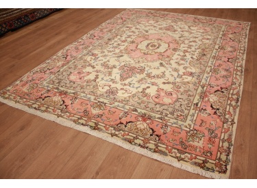 Persian carpet Tabriz with silk 270x195 cm Beige