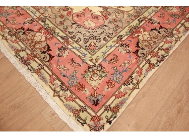 Persian carpet Tabriz with silk 270x195 cm Beige