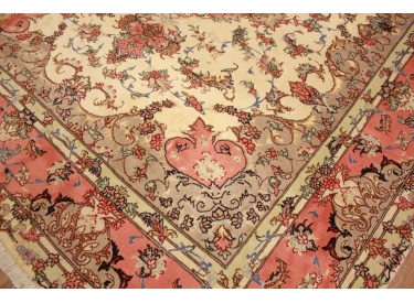 Persian carpet Tabriz with silk 270x195 cm Beige