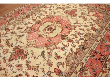 Persian carpet Tabriz with silk 270x195 cm Beige