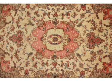 Persian carpet Tabriz with silk 270x195 cm Beige