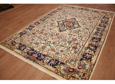 Persian carpet Ghom virgin wool with silk 195x148 cm Beige