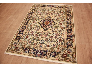 Persian carpet Ghom virgin wool with silk 195x148 cm Beige