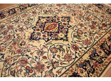 Persian carpet Ghom virgin wool with silk 195x148 cm Beige