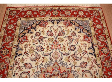 Persian carpet Isfahan with silk 155x108 cm Beige