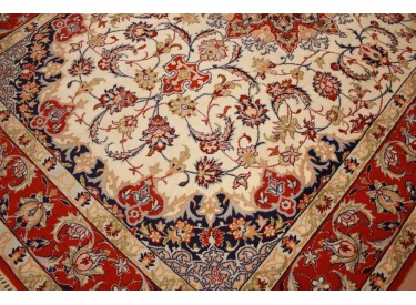 Persian carpet Isfahan with silk 155x108 cm Beige