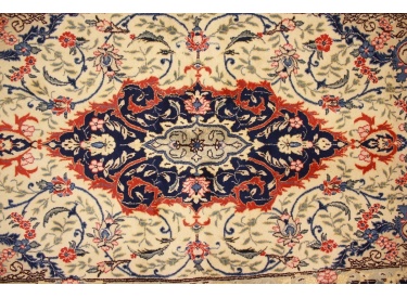 Persian carpet Tehran with silk 210x118 cm Beige