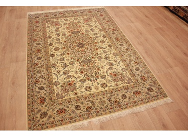 Perserteppich Isfahan mit Seide 238x158 cm Beige