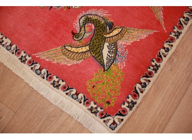 Fine Persian carpet Ghom Wool carpet 97x67 cm