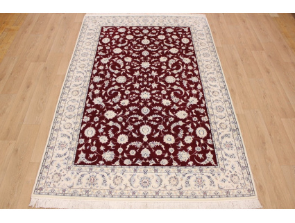 Persian carpet Nain 9La with Silk 300x200 cm Red