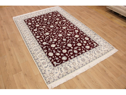 Persian carpet Nain 9La with Silk 300x200 cm Red