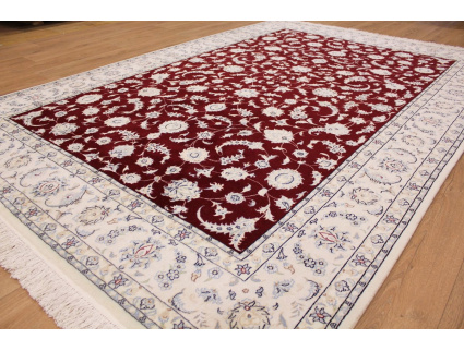 Persian carpet Nain 9La with Silk 300x200 cm Red