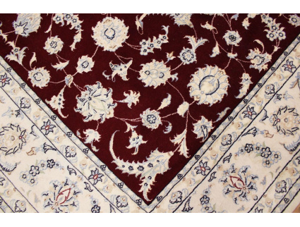 Persian carpet Nain 9La with Silk 300x200 cm Red