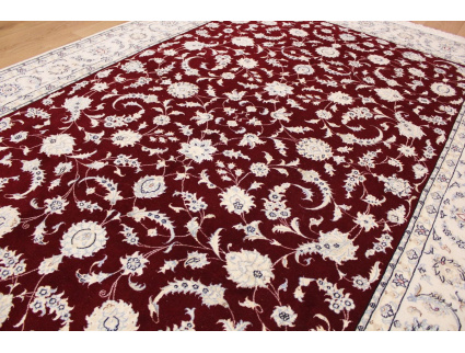 Persian carpet Nain 9La with Silk 300x200 cm Red