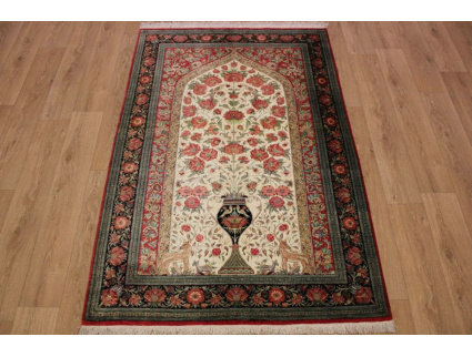 Persian carpet Qum pure Silk 207x139 cm