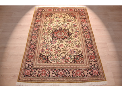 Antique Persian pure silk Qum 195x135 cm 