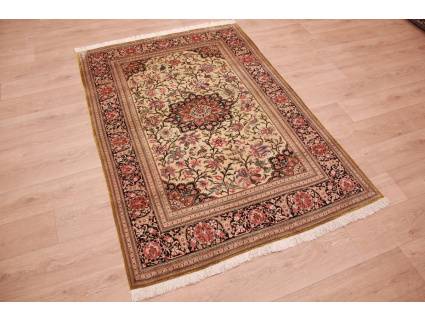 Antique Persian pure silk Qum 195x135 cm 