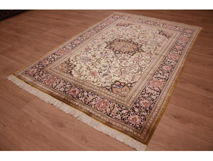 Antique Persian pure silk Qum 195x135 cm 