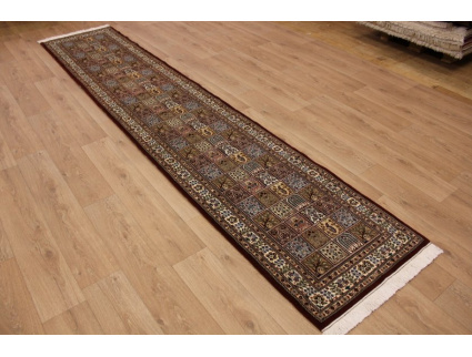 Persian carpet "Moud" wool with Silk 400x80 cm Kheshti- design