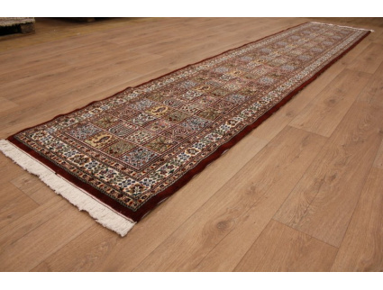 Persian carpet "Moud" wool with Silk 400x80 cm Kheshti- design