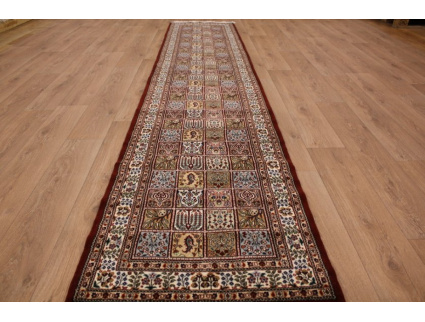 Persian carpet "Moud" wool with Silk 400x80 cm Kheshti- design