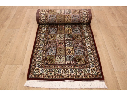 Persian carpet "Moud" wool with Silk 400x80 cm Kheshti- design