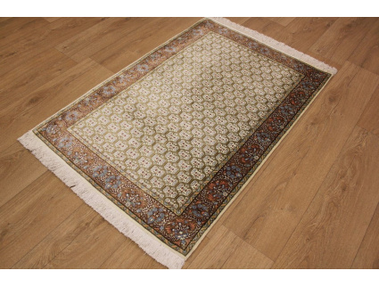 Seidenteppich Ghom 120x80 cm Beige