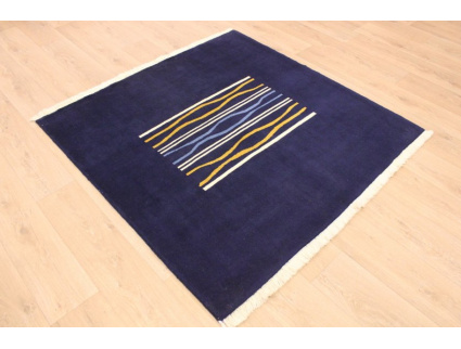 Persian carpet "Gabbeh Loribaf" virgin wool 153x150 cm Dark blue