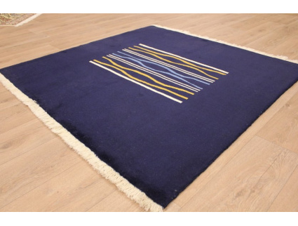 Persian carpet "Gabbeh Loribaf" virgin wool 153x150 cm Dark blue