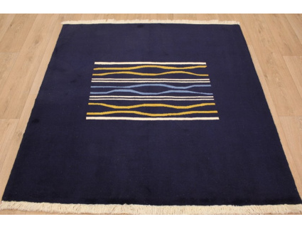 Persian carpet "Gabbeh Loribaf" virgin wool 153x150 cm Dark blue