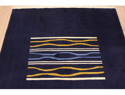 Persian carpet "Gabbeh Loribaf" virgin wool 153x150 cm Dark blue