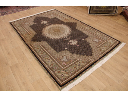 Persian carpet Tabriz Mahi with Silk 320x210 cm black