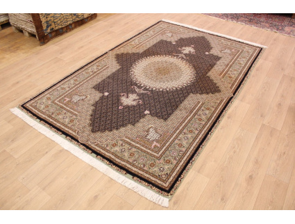 Persian carpet Tabriz Mahi with Silk 320x210 cm black