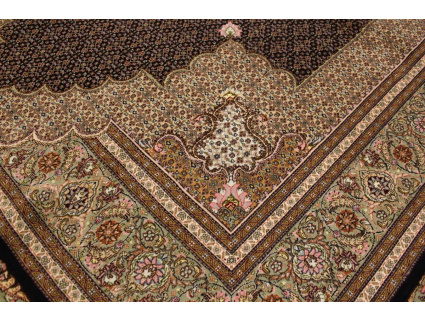 Persian carpet Tabriz Mahi with Silk 320x210 cm black