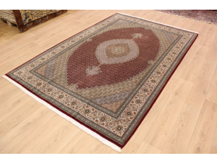 Persian carpet Tabriz mahi with Silk 303x203 cm black