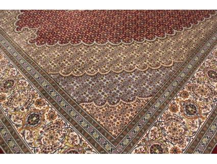 Persian carpet Tabriz mahi with Silk 303x203 cm black