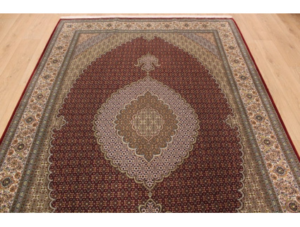 Persian carpet Tabriz mahi with Silk 303x203 cm black