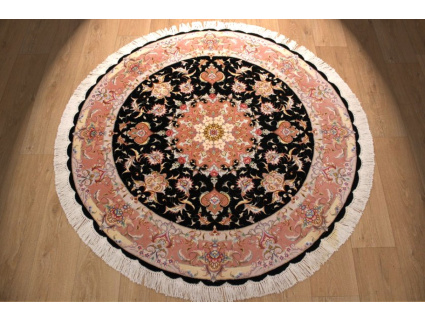 Perserteppich "Taabriz" RUND mit Seide 150x150 cm Orient Teppich