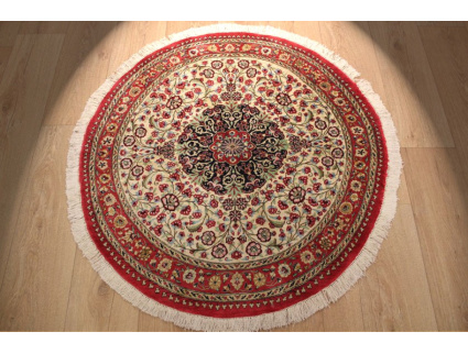 Round Persian carpet Ghom silk 100 cm