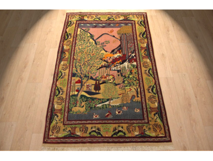 Hand-knotted Antic Persian carpet "Kashan" 202x130 cm