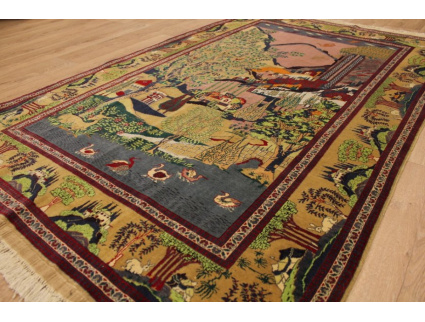 Hand-knotted Antic Persian carpet "Kashan" 202x130 cm