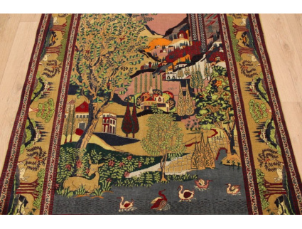 Hand-knotted Antic Persian carpet "Kashan" 202x130 cm