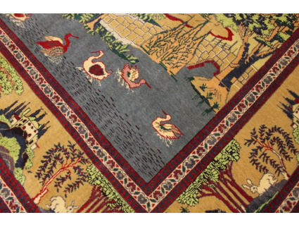 Hand-knotted Antic Persian carpet "Kashan" 202x130 cm