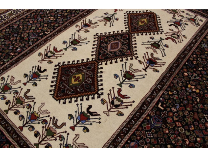 Persian carpet "Ghashghai" pure Wool 215x158 cm Beige