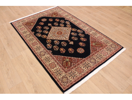 Persian carpet "Ghom" virgin wool 218x144 cm Black