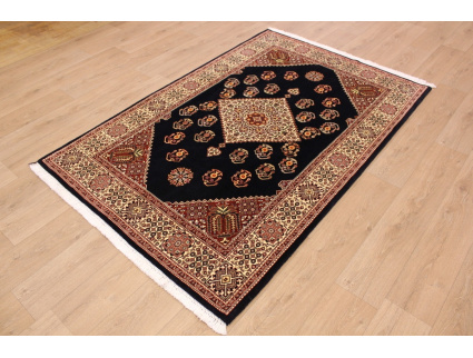 Persian carpet "Ghom" virgin wool 218x144 cm Black